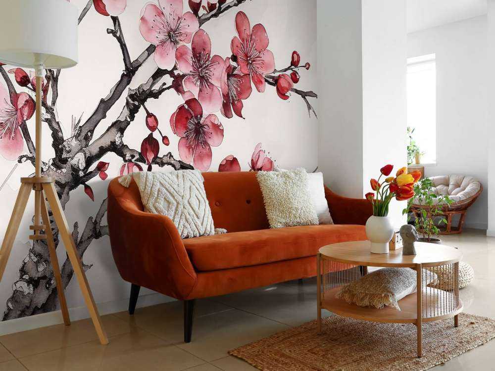 Ink Cherry Blossoms Branches #6