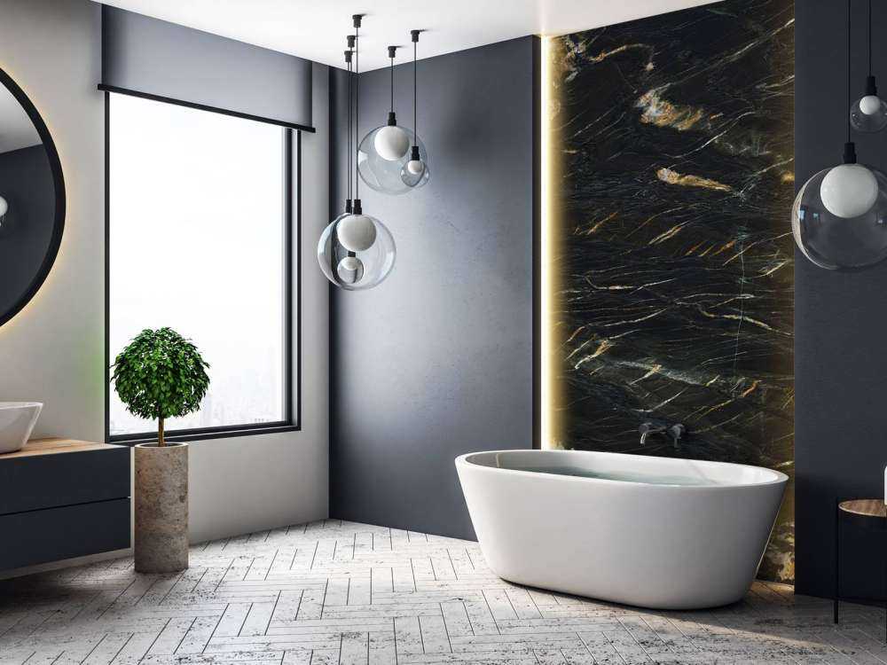 Zwart marmer met goud structuur