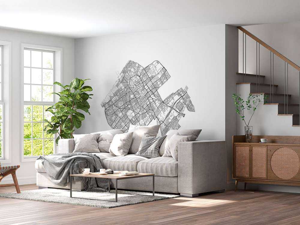 Plattegrond van Den Haag, wit