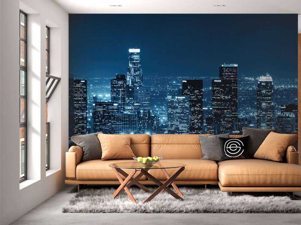 Blauwe skyline