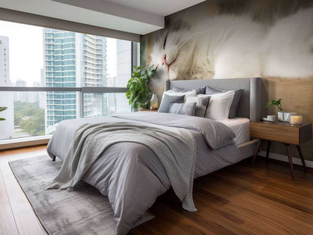 Close-up van een slapende kat