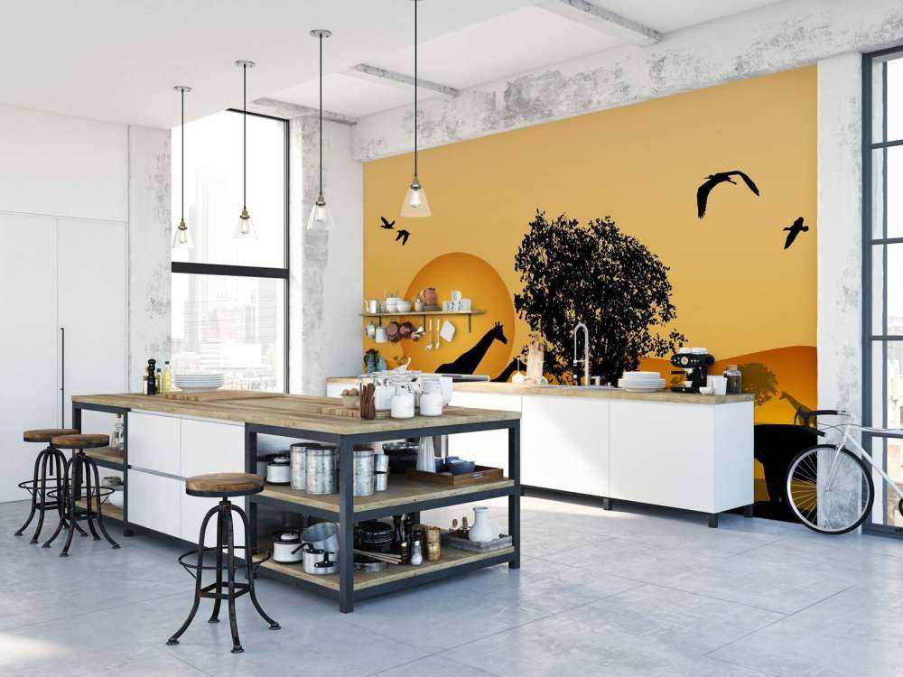 Zonsondergang in een Afrikaans veld