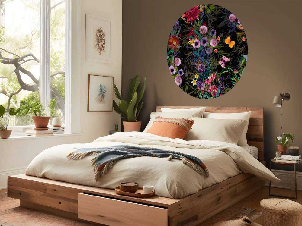Bloemen design met een zwarte achtergrond