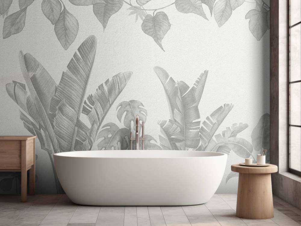 Jungle planten in grijstinten 