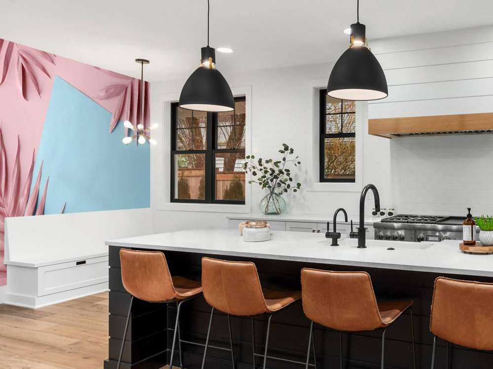 Geverfde palmbladeren