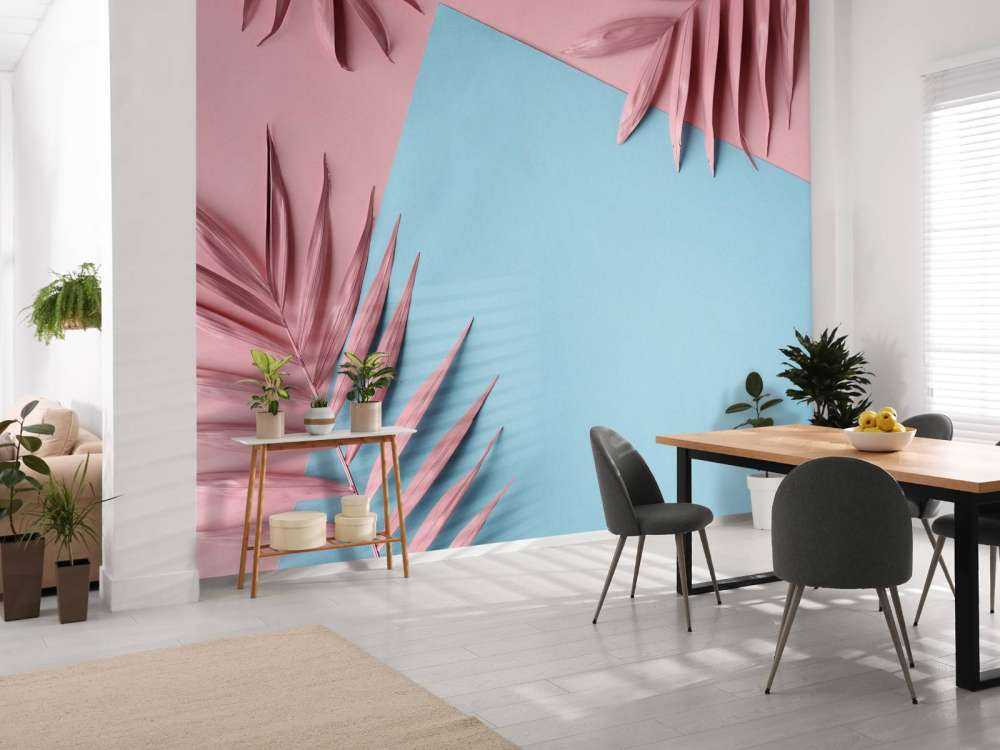 Geverfde palmbladeren