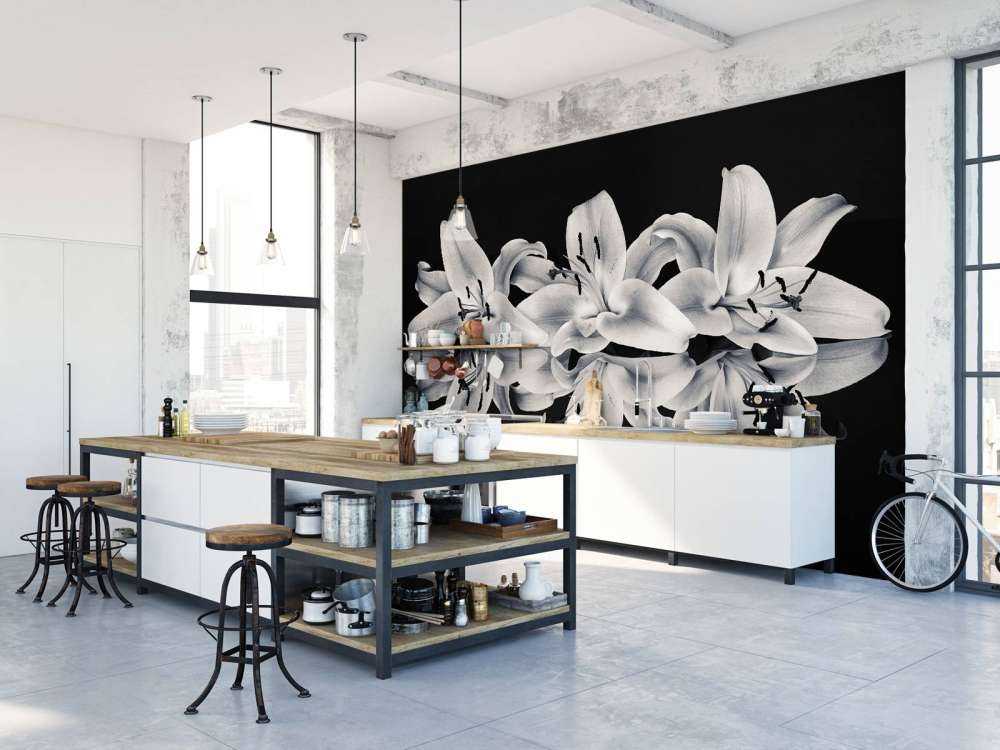 Bloemen in zwart-wit