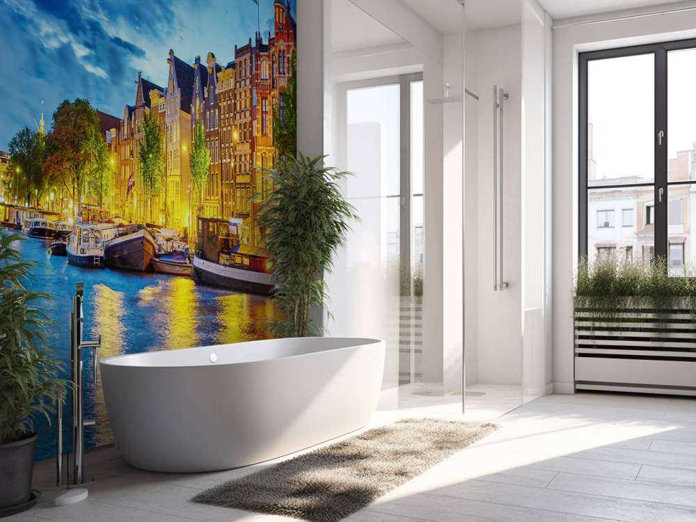 Rivier de Amstel in de avond