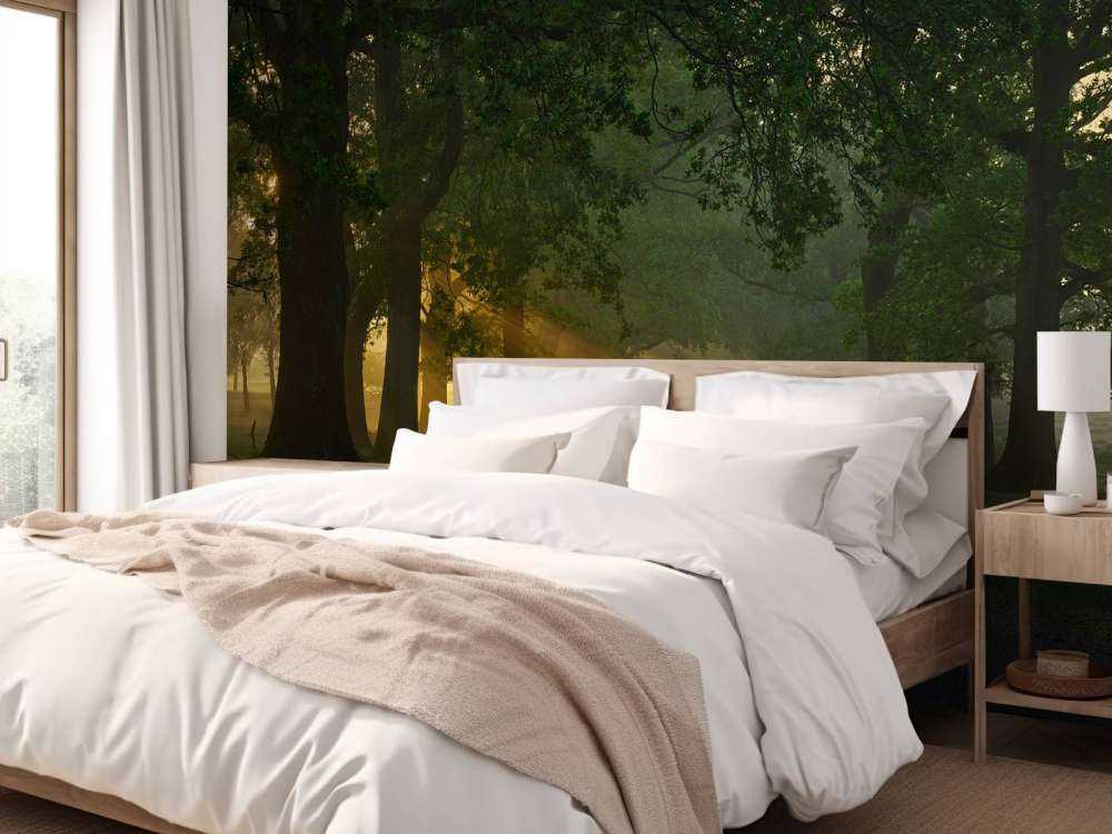 Oneindig pad met bomen