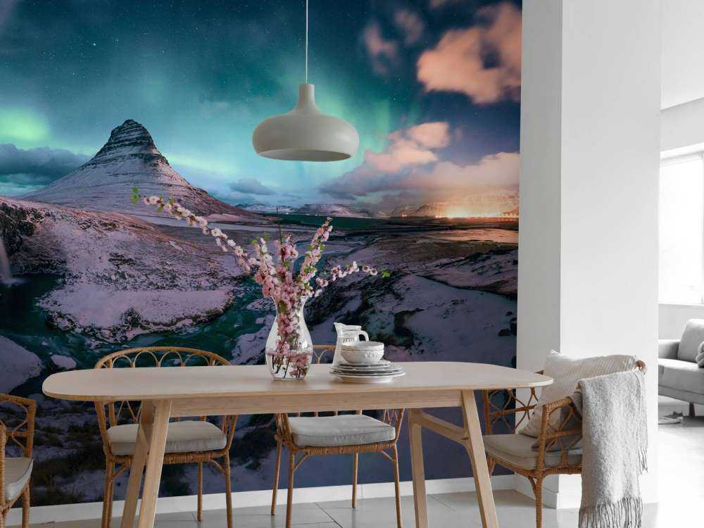 Kirkjufell met noorderlicht