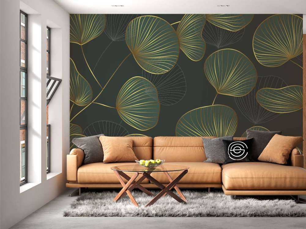 Sierlijke bladeren met goud