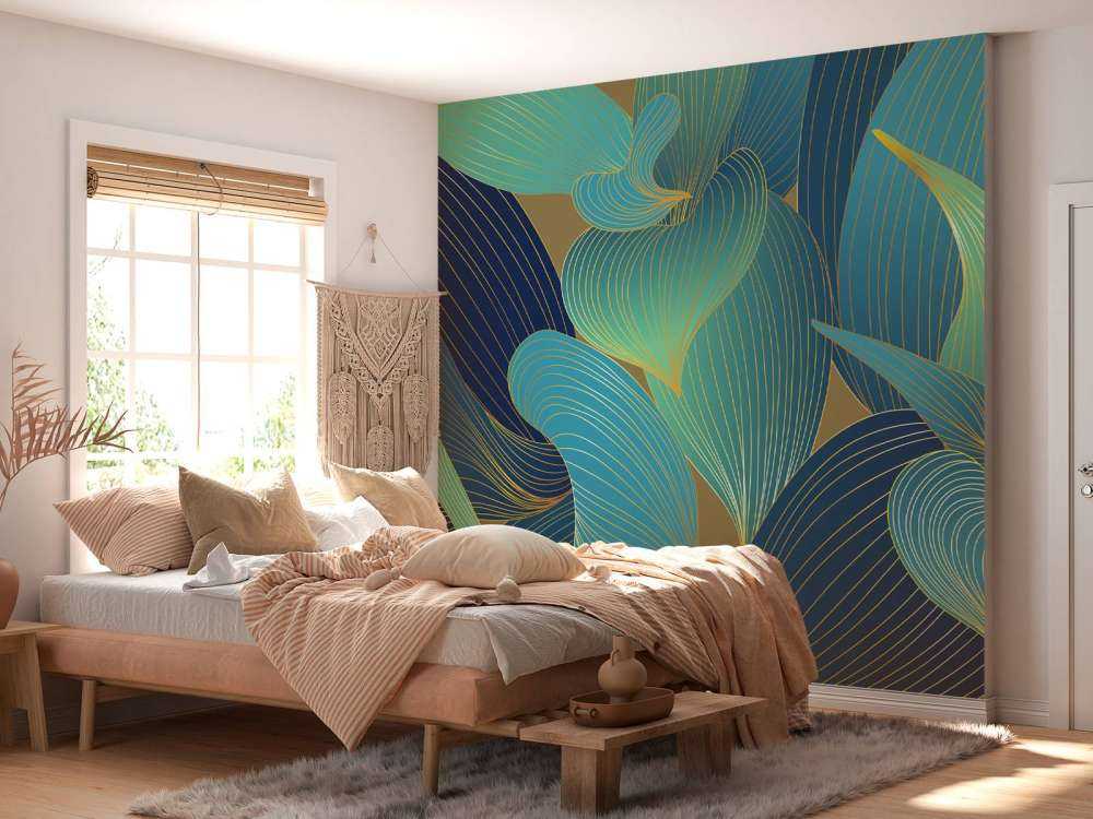 Blauwe en groene bladeren