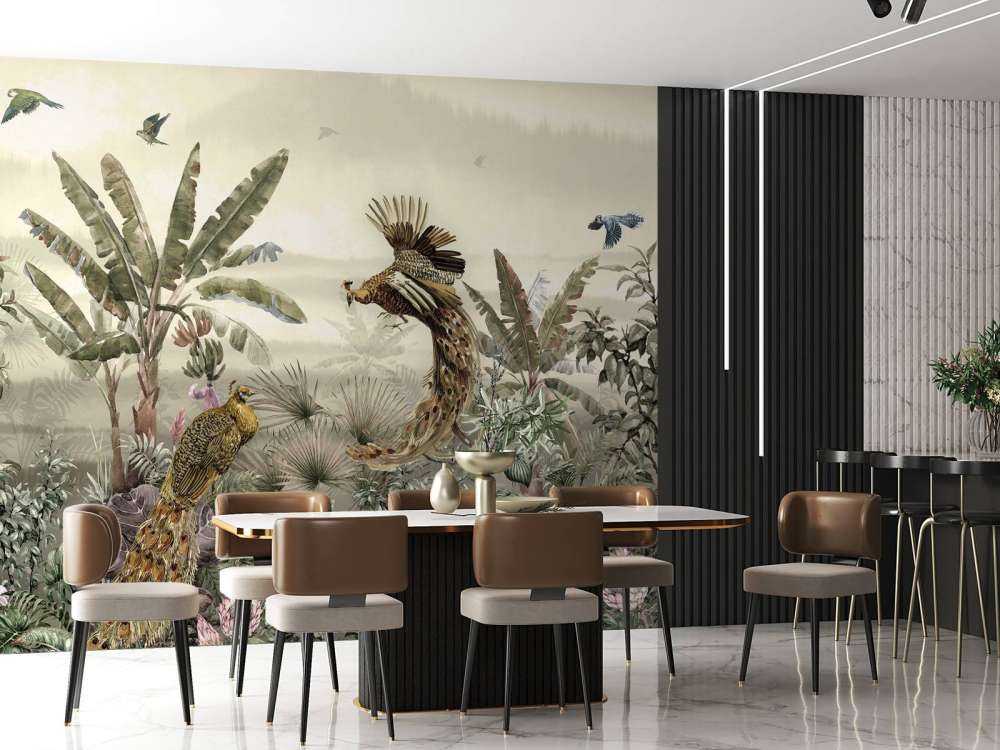 Jungle met vogels
