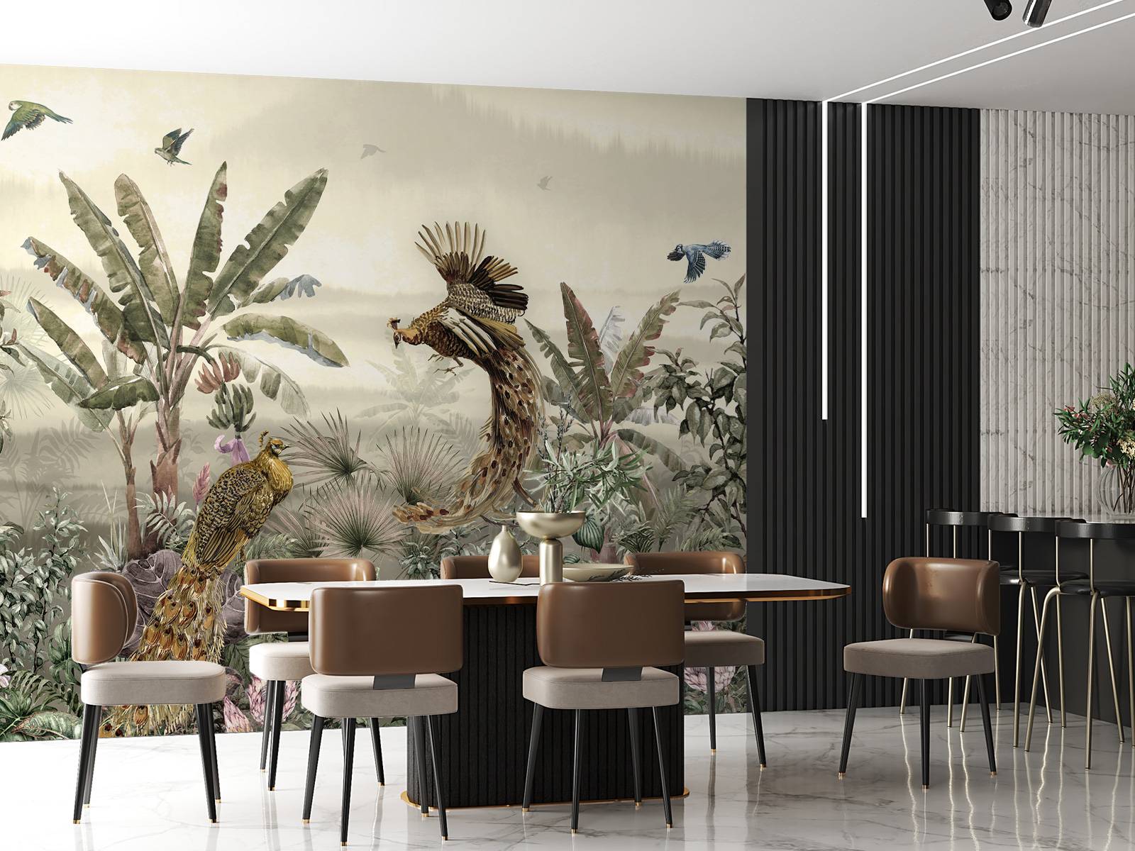 Jungle met vogels