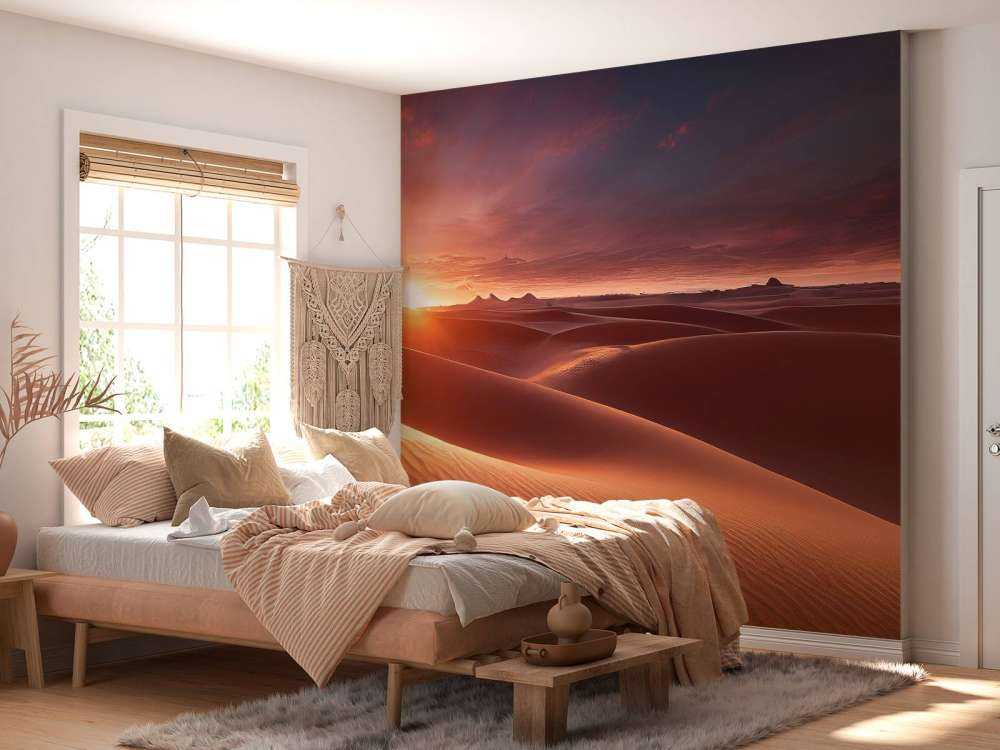 Zandduinen bij zonsondergang