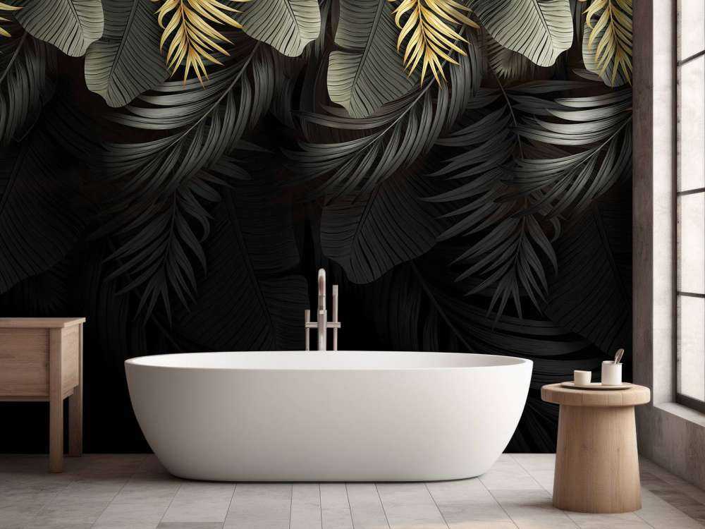 Bladeren op een donkere achtergrond