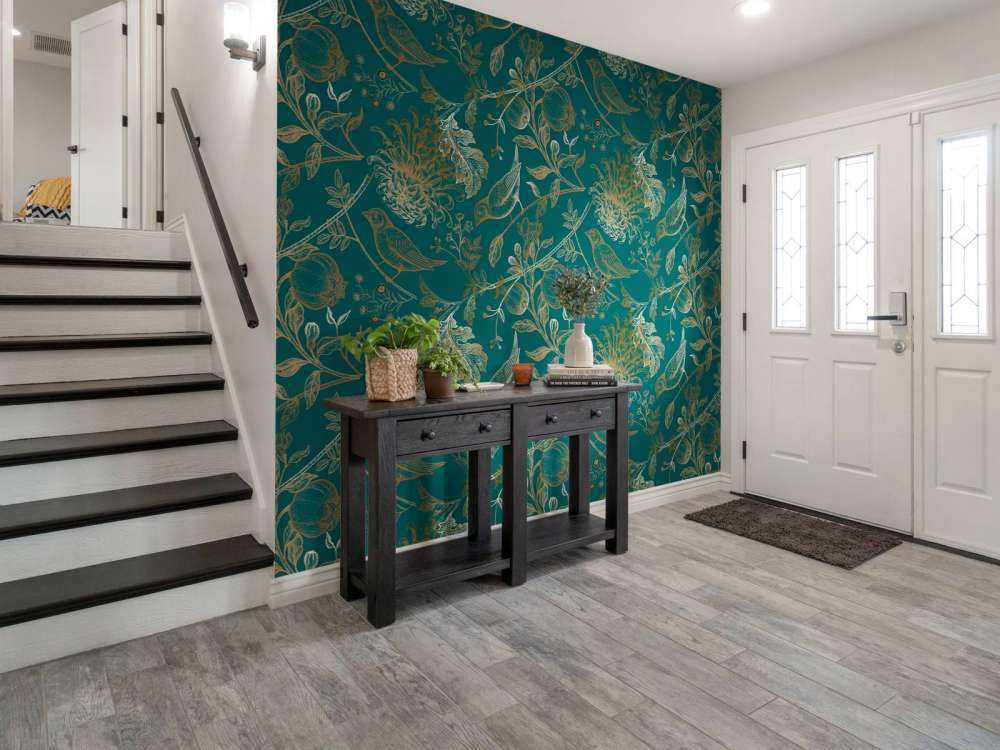 Chrysanten en vogel patroon