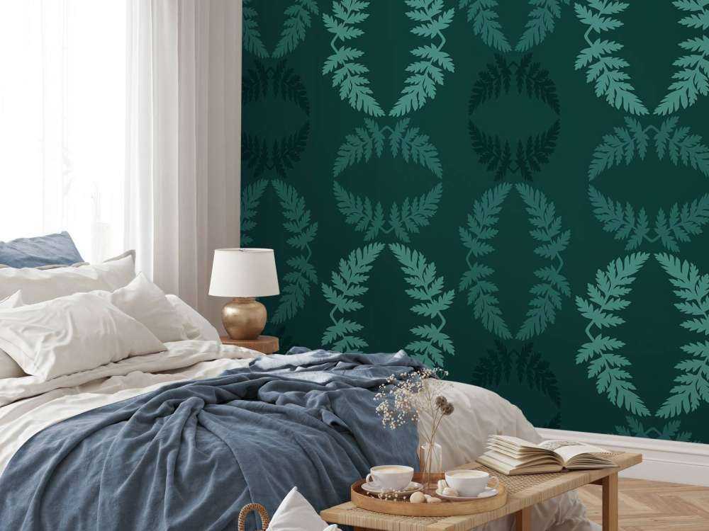 Groen patroon met takje hemlock