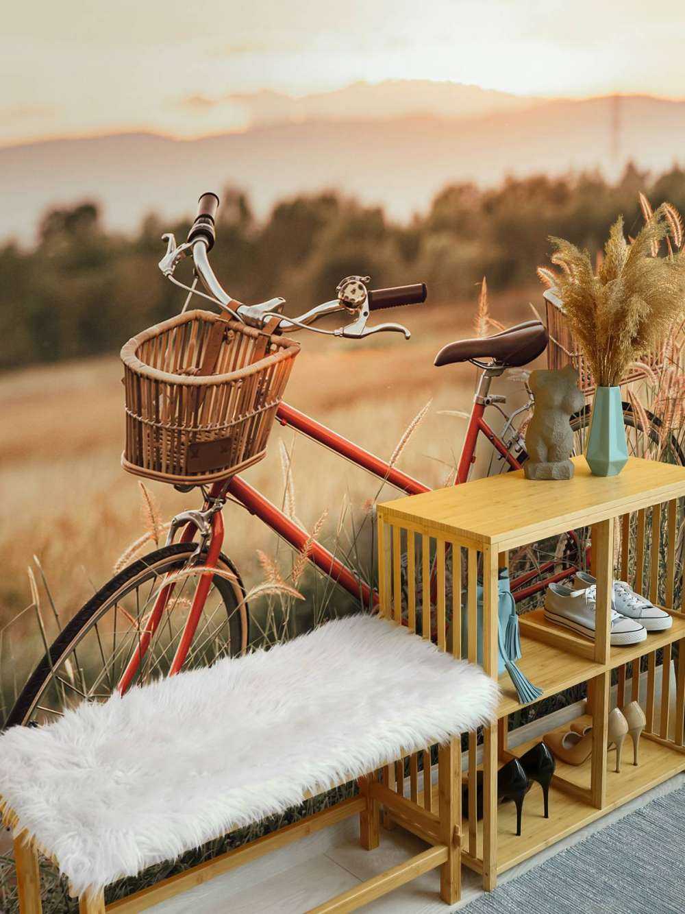 Oude fiets in de zomer