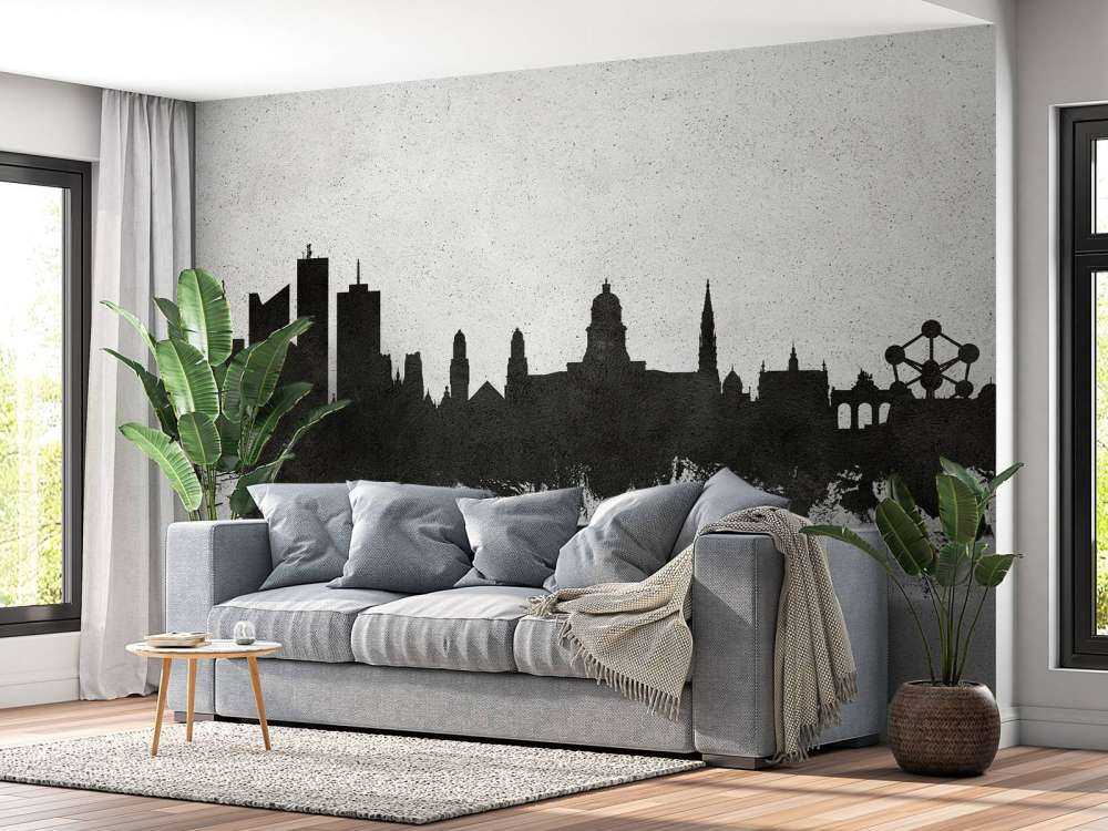 Waterverf skyline, Brussel