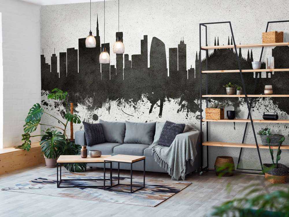 Waterverf skyline, Milan