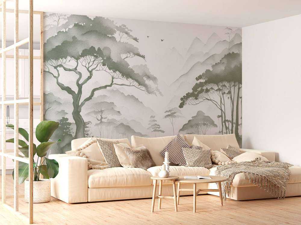 Mistige Bergvallei, groen