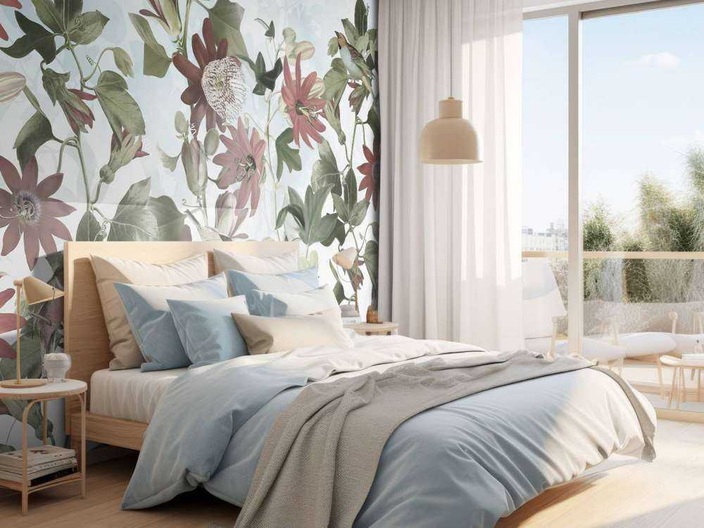 Seven Birds in Enchanted Foliage - Soft Blue
