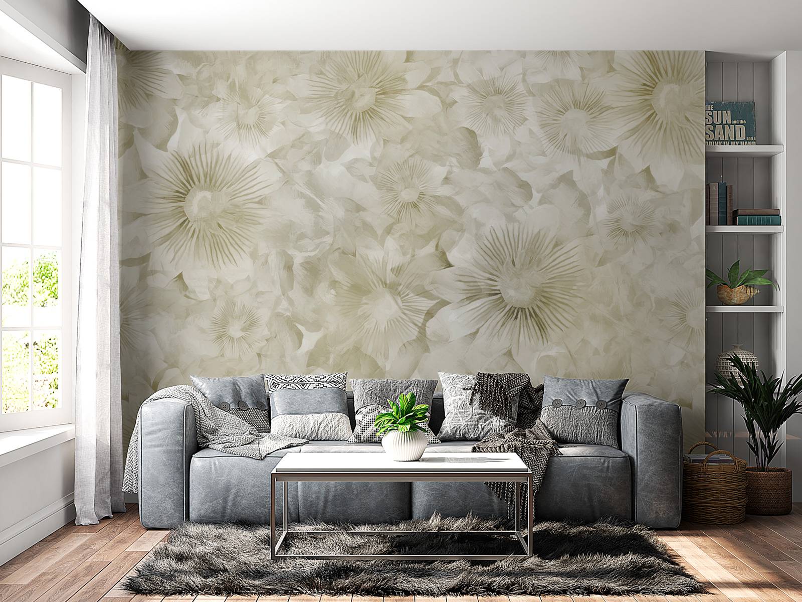 Botanical Watercolor Elegance Warm Sand