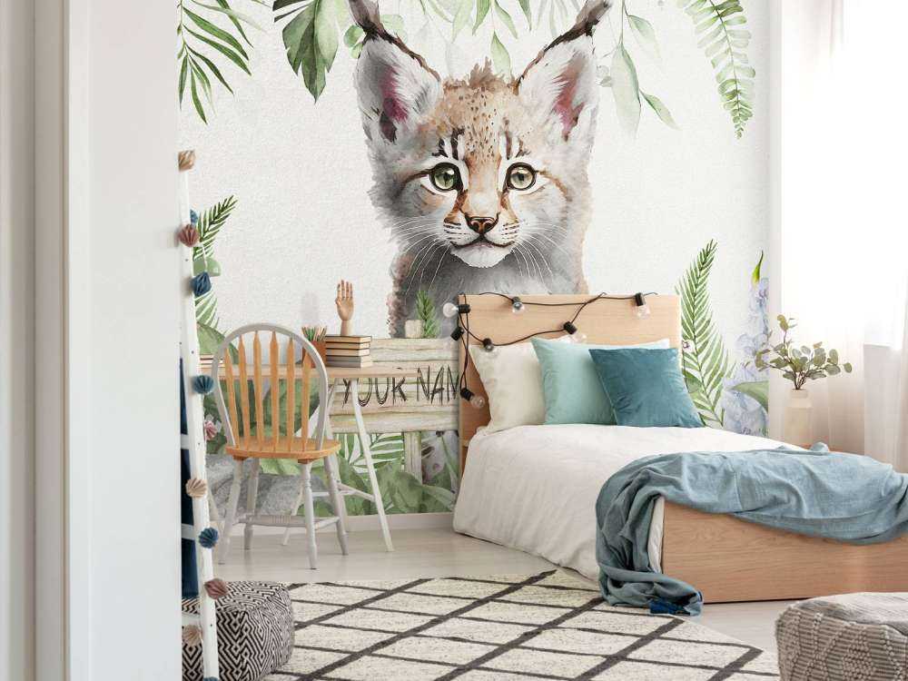 Baby lynx in de jungle