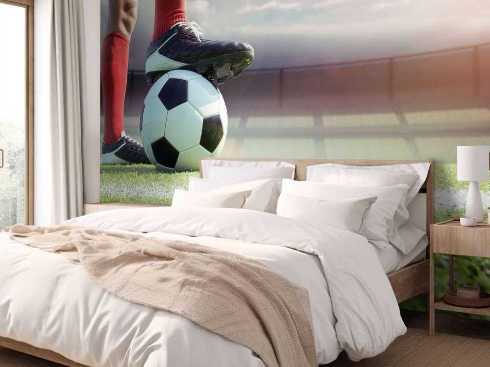 Stadion met voetballer