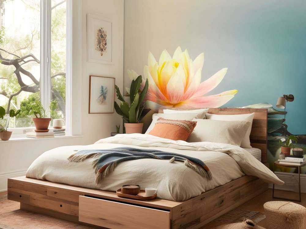 Vijver met lotusbloemen