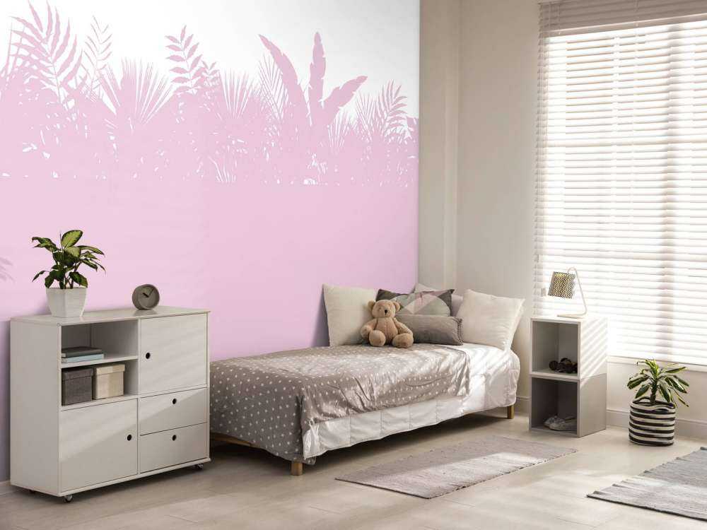 Silhouetten palmbladeren, roze