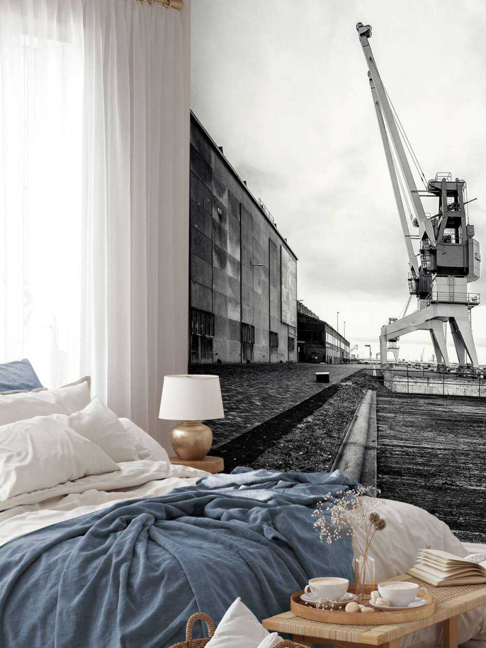 Havenkraan op het voormalige RDM terrein Heijplaat Rotterdam 