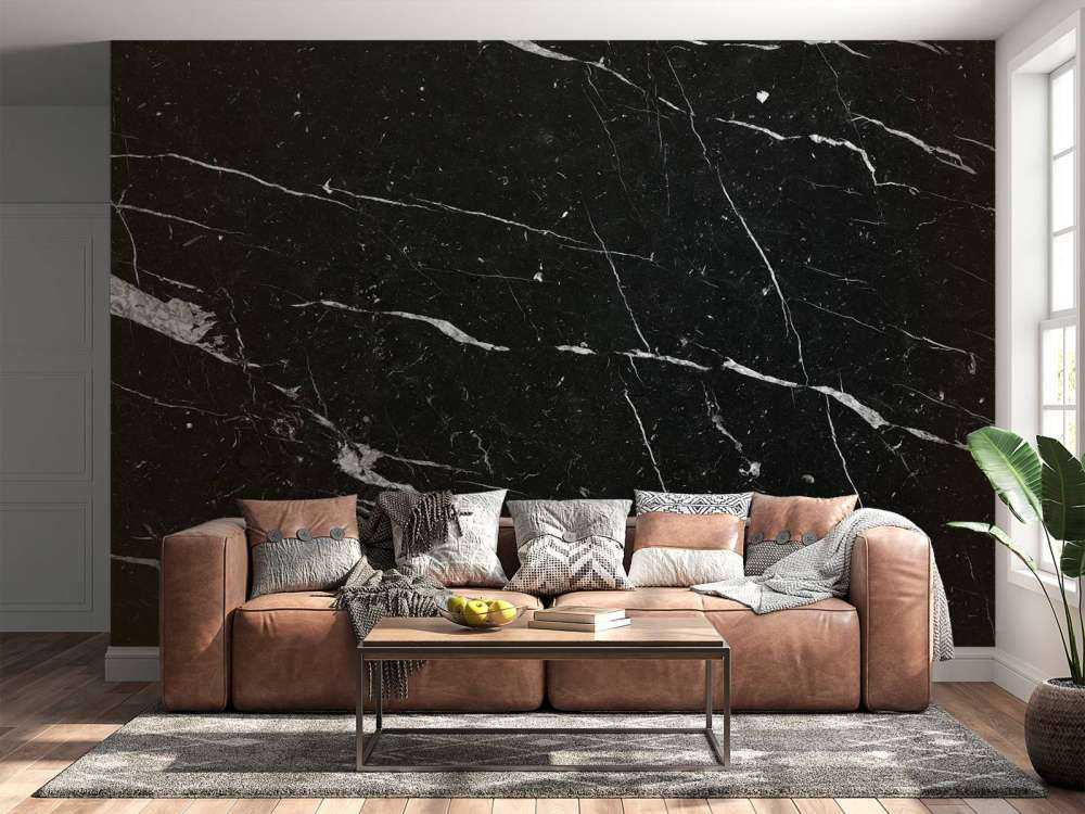 Zwart marmer met witte strepen