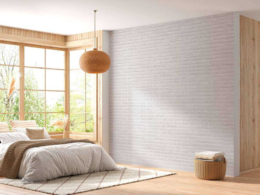 Muur witte bakstenen