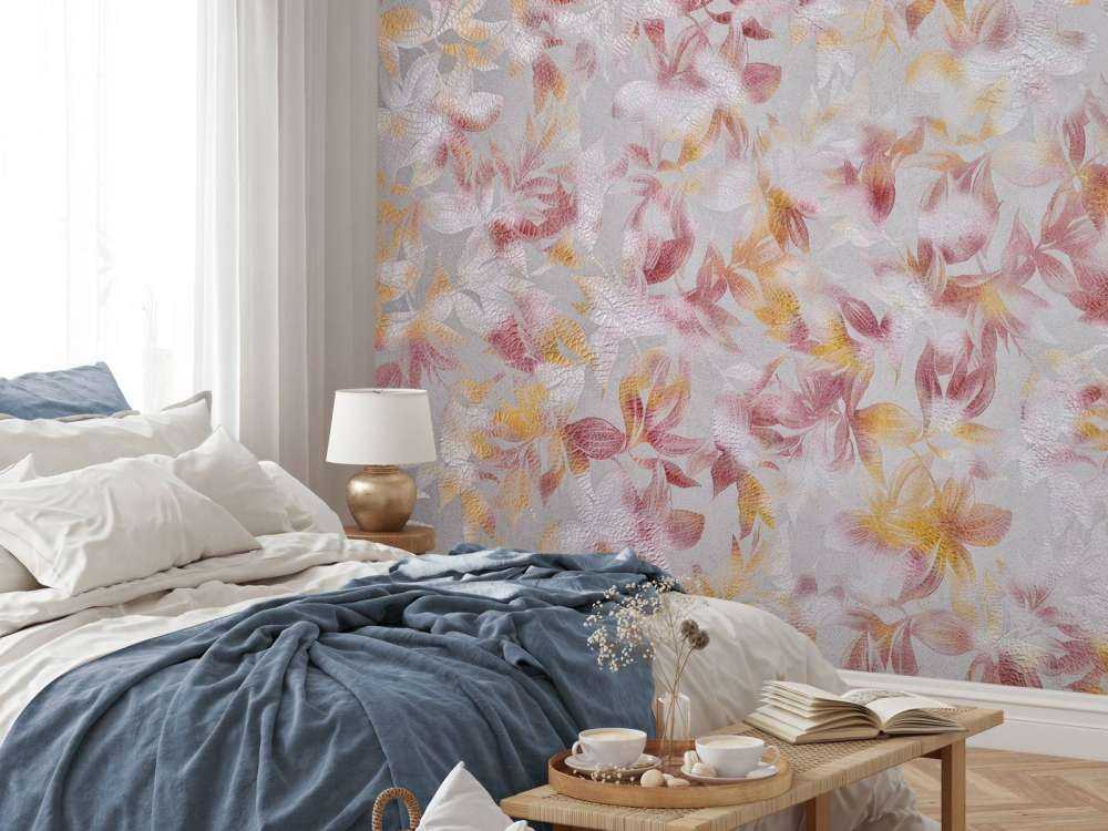 Bloemen op grijze achtergrond