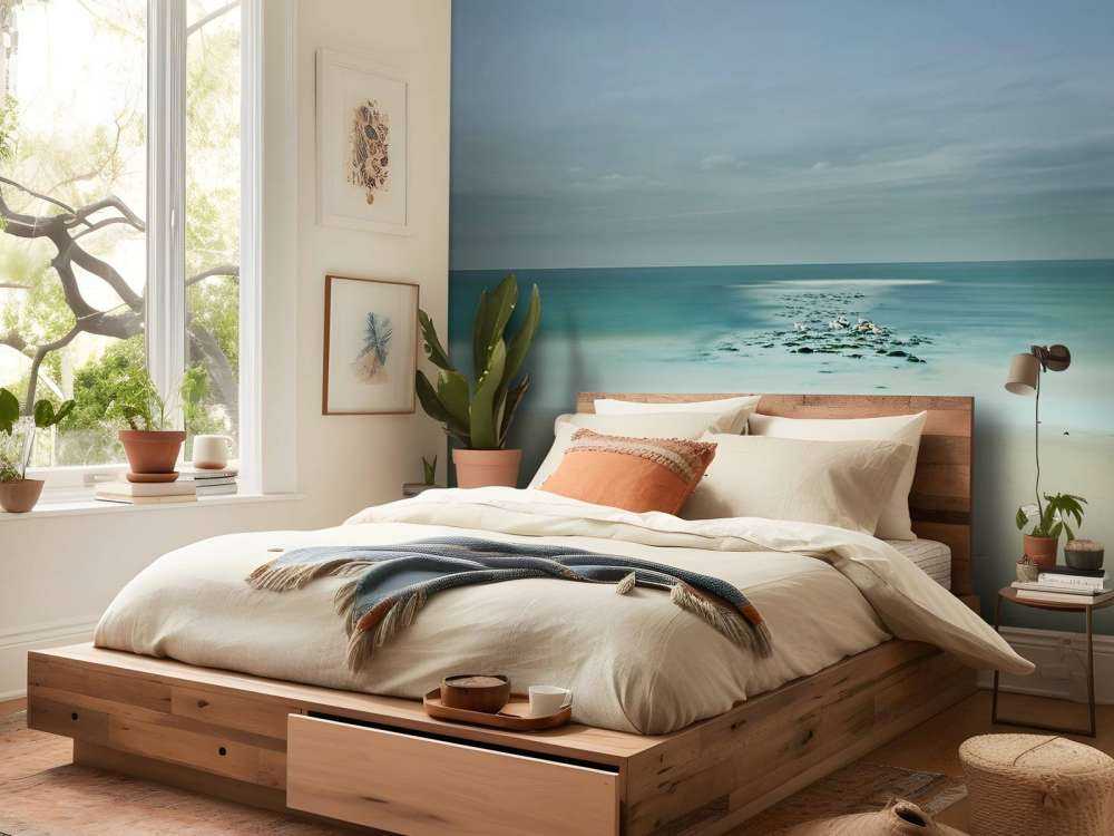 Rustige zee met meeuwen