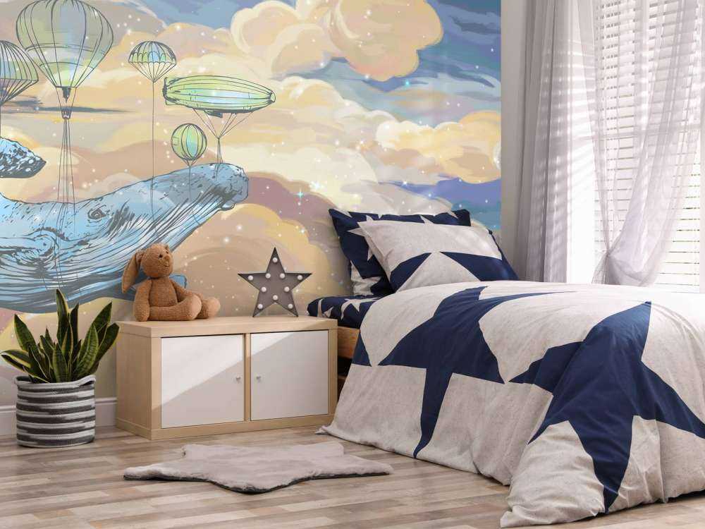 Walvis met zijn luchtballonnen