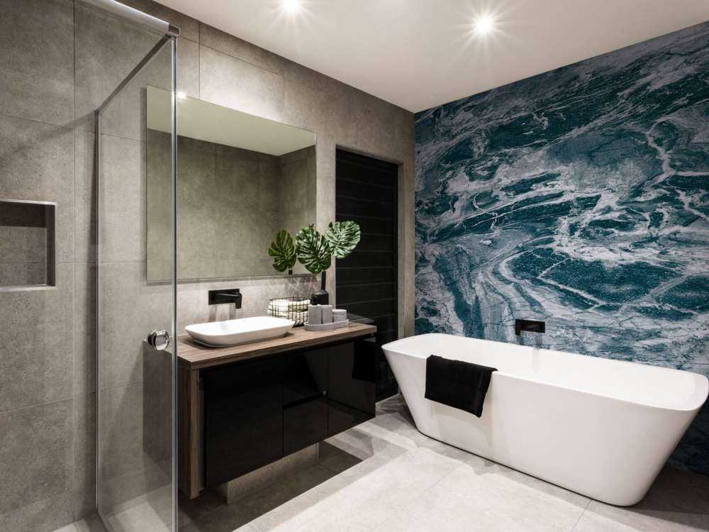 Blauw abstract marmer