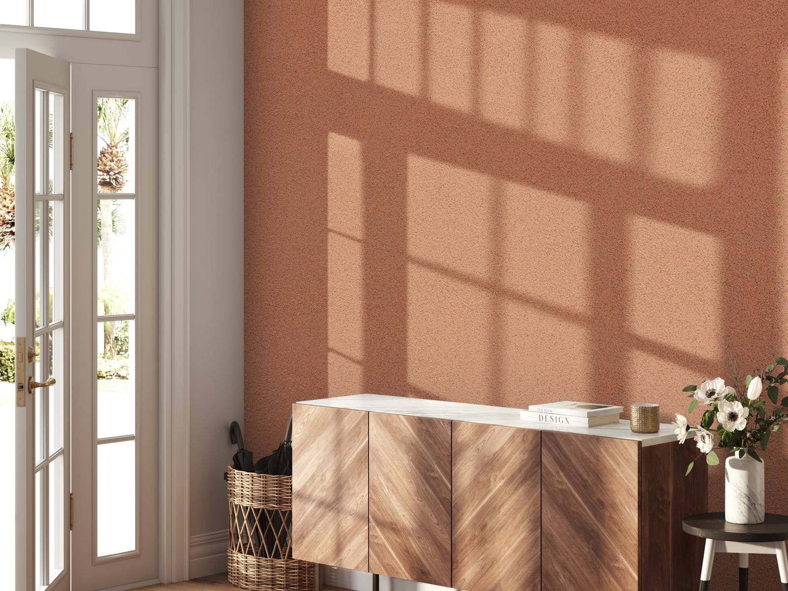Terracotta beton met lichte structuur