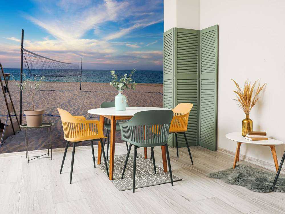 Volleybalveld op het strand