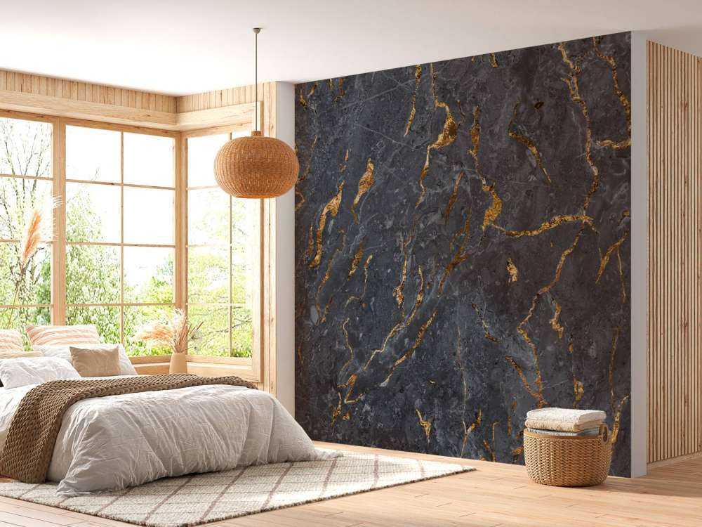 Grijze rots met goud