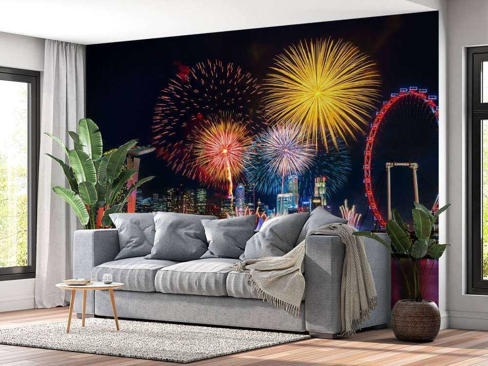 Vuurwerkshow in Singapore