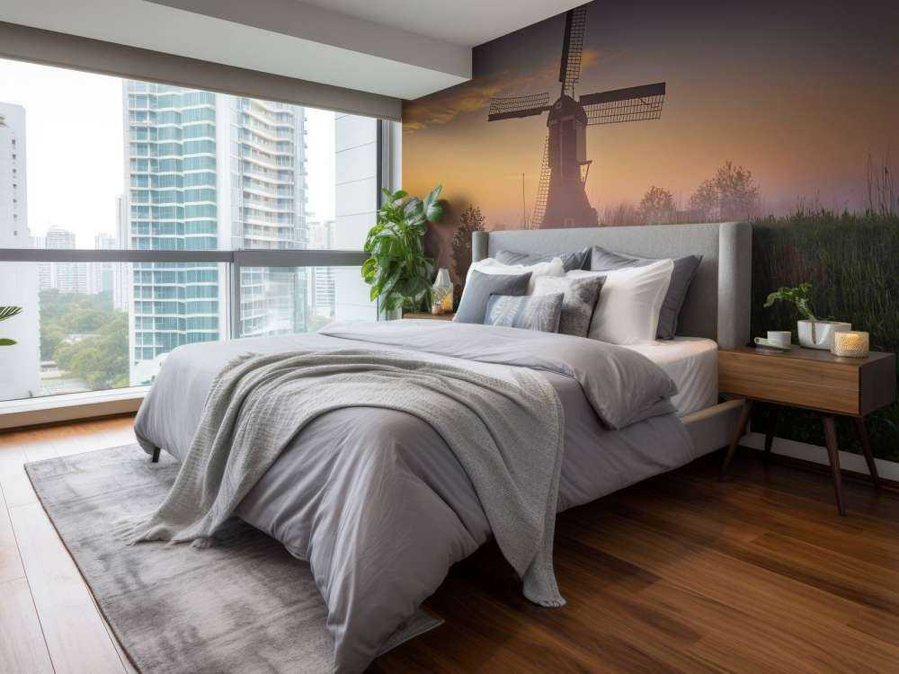 Molen bij zonsopgang