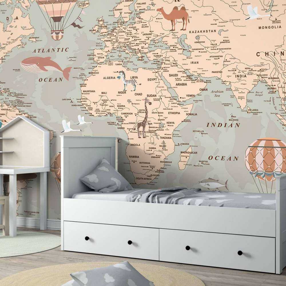 Beige wereldkaart