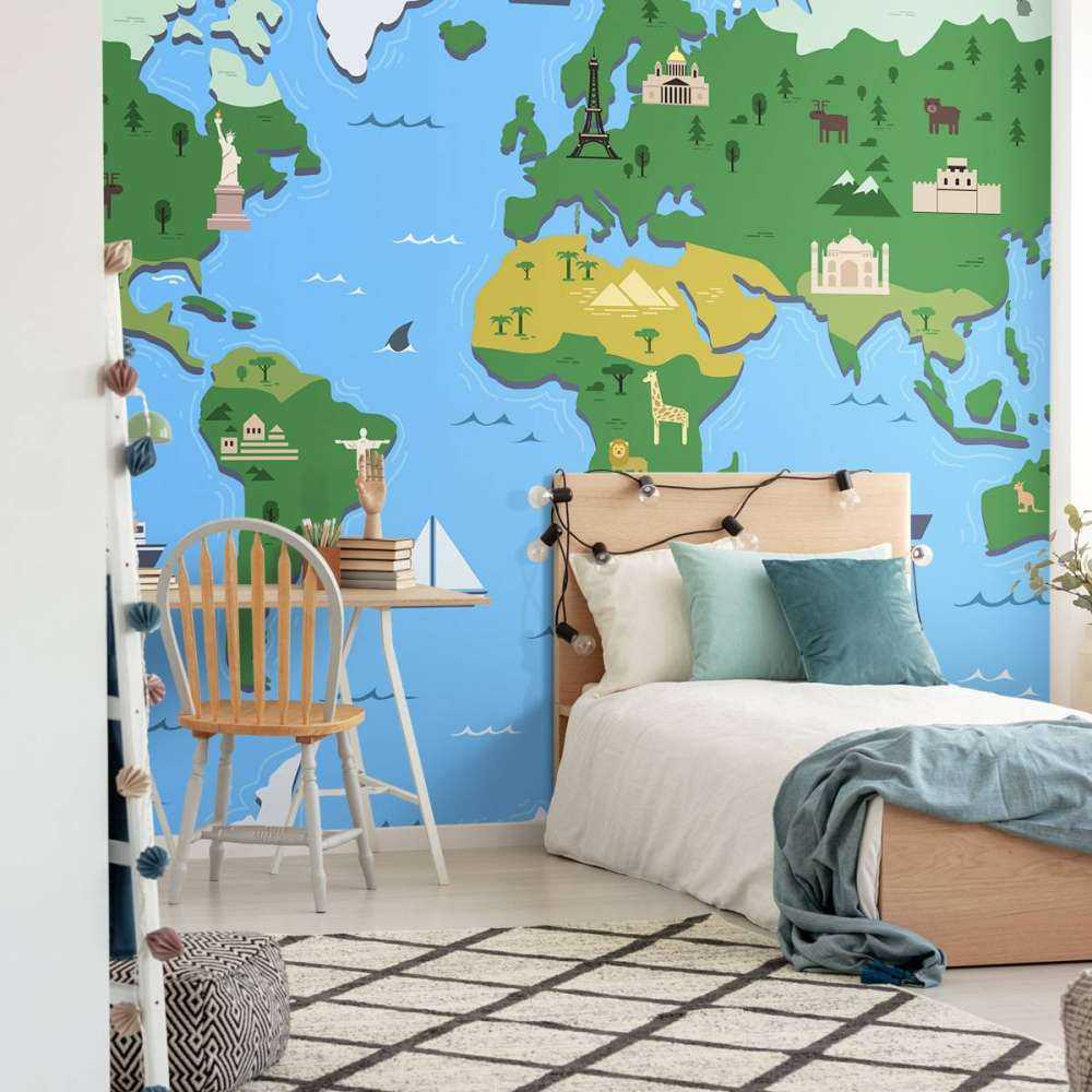 Wereldkaart in groen