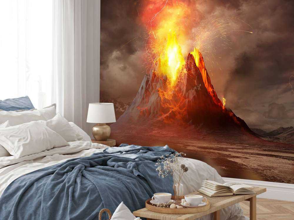 Enorme vulkaanuitbarsting in 3D