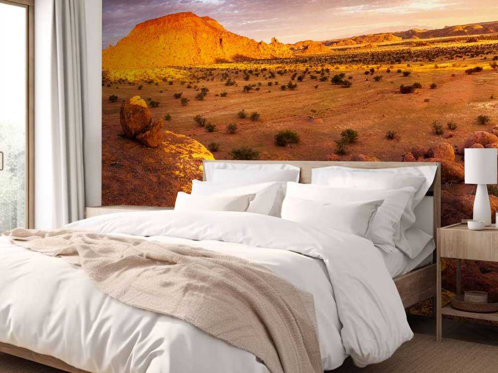 Zonsondergang in de woestijn van Namibië