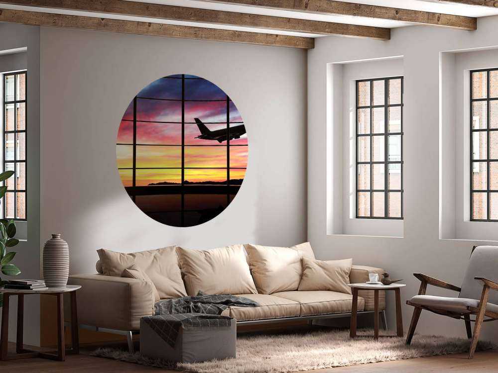 Raam bij een vliegveld