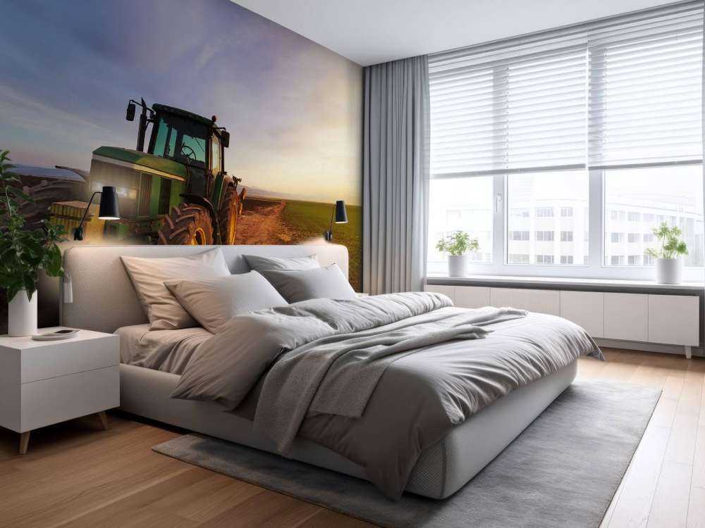 Tractor op een landweg